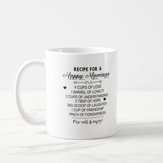 Recipe for Special Happhy Marriage wedding gifts Kaffemugg (Vänster)