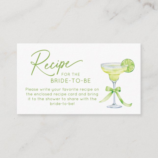 Recipe for the Bride to Be Enclosure Card Tilläggskort (Framsida)