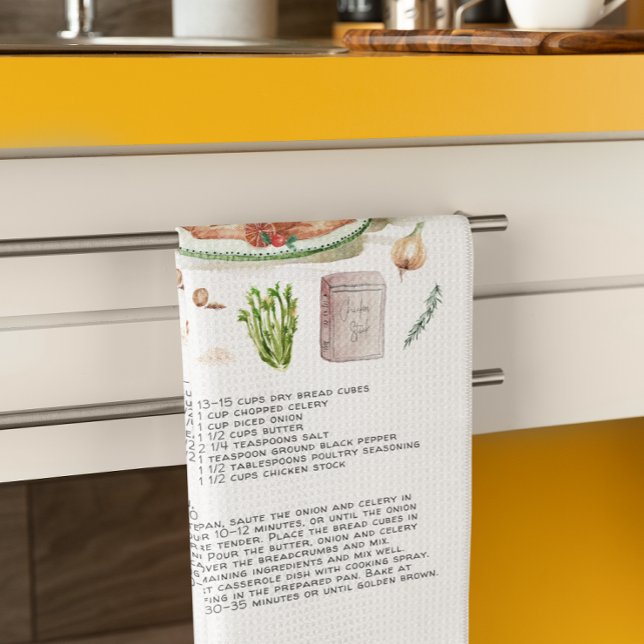 Recipe Heirloom Tea Towels | Turkiet Stuffing Kökshandduk (Skapare uppladdad)
