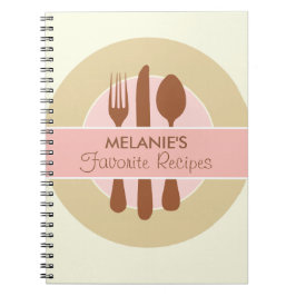 Recipe Journal, rosa Anteckningsbok Med Spiral