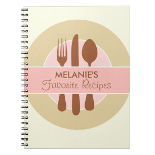 Recipe Journal, rosa Anteckningsbok Med Spiral