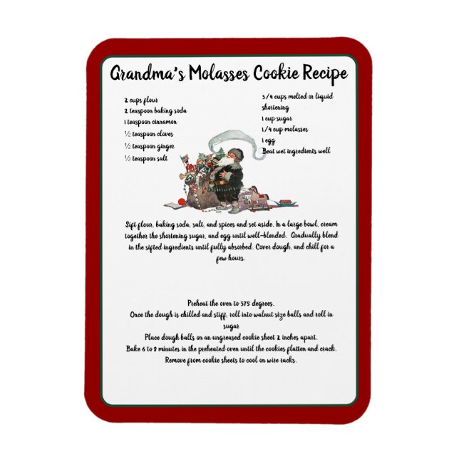 Recipe Keepsak Red-jultomten Vintage Santa Magnet (Vertikal)