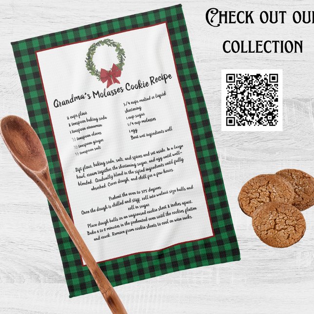 Recipe Keepsaké-Grönten för julcookies Kökshandduk (Skapare uppladdad)