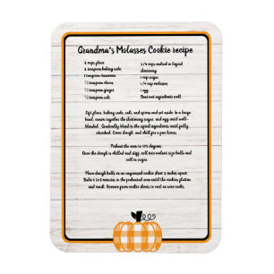 Recipe keepsaké, höstpumpad orange pumpa vit magnet