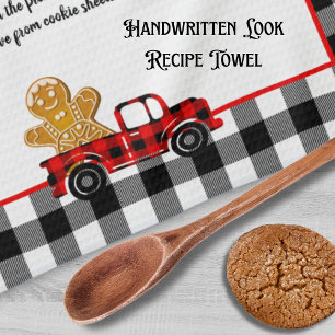 Recipe keepsaké jul Lastbil Black White Play Kökshandduk