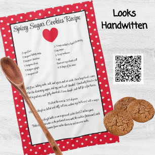 Recipe Keepsaké Sugar Cookies Red Heart Polka dots Kökshandduk