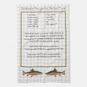 Recipe keepsaké Trout-fiskarnas flygfiske Kökshandduk