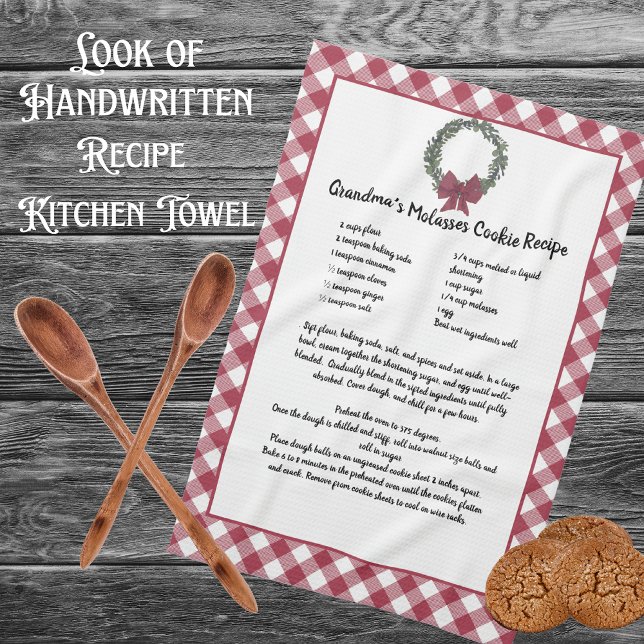 Recipe Keepsakejul-Grönten Red Play Cookies Kökshandduk (Skapare uppladdad)