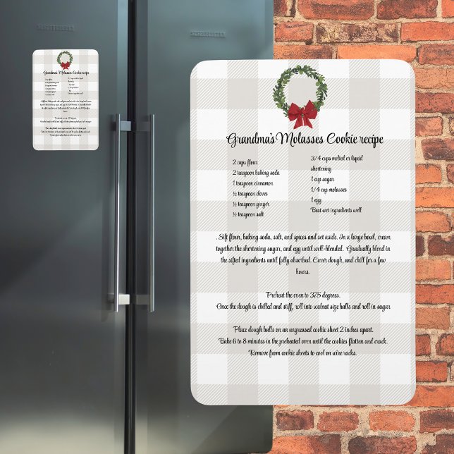 Recipe Keepsakeus-röd grönt för julkakor Magnet (Skapare uppladdad)