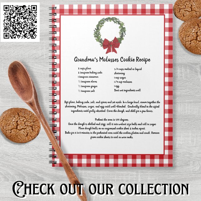 Recipe Keepsakjulen Cookie Red Plägger ut andedräk Anteckningsbok (Skapare uppladdad)