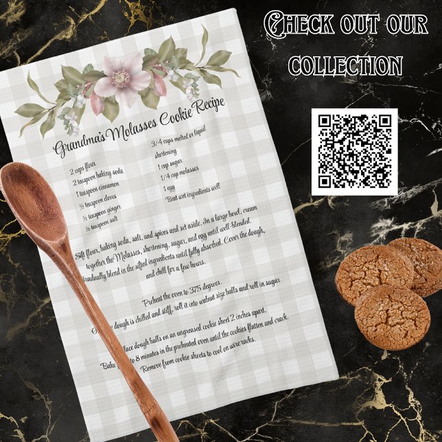 Recipe Keepsaky Julkookies Blommigt Kökshandduk (Skapare uppladdad)