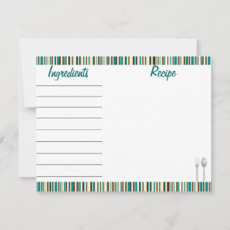 Recipe-kort för Aqua Teal Cream - fram och bak