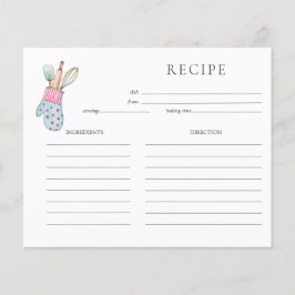 Recipe-kort för färgräddning av cute-vatten