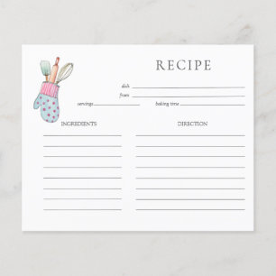 Recipe-kort för färgräddning av cute-vatten