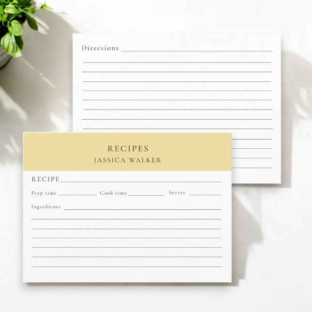 Recipe lakan modern enkel elegant tilläggskort (modern bridal shower recipe card )
