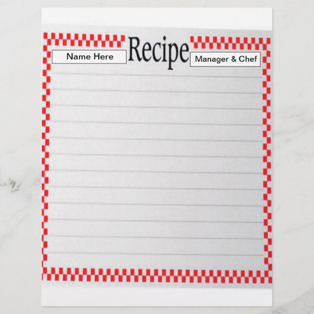 Recipe Letterhead (Framsida)