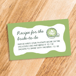 Recipe Matcha Grönt Tea Hand plockade Möhippa Tilläggskort