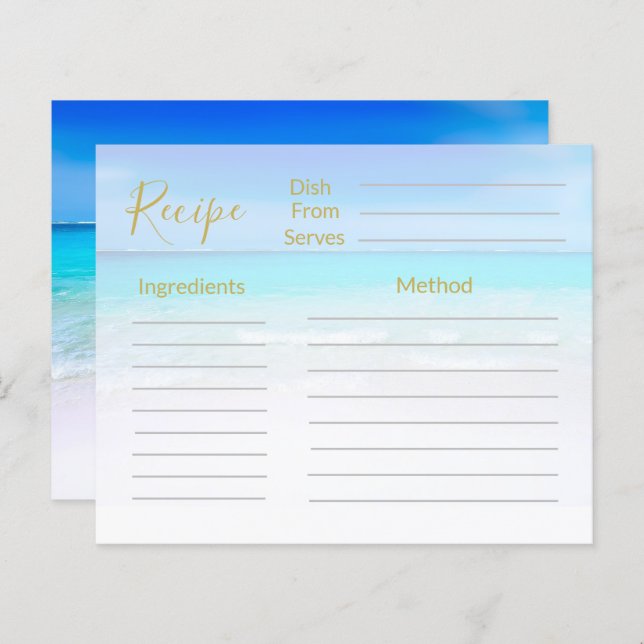 Recipe Ocean Beach Sea Blue (Fram/baksida)