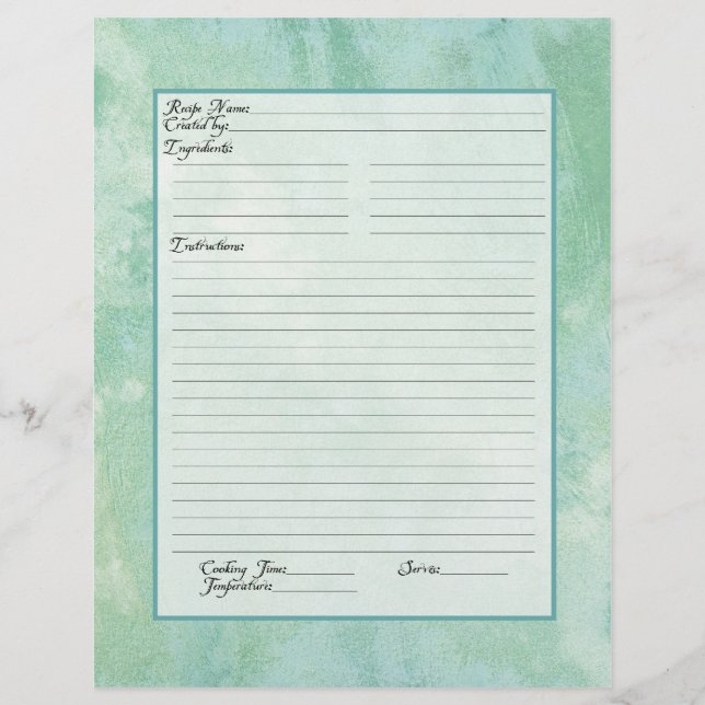 Recipe Page Family Heritage Cookbook Recipe Binder (Framsida)