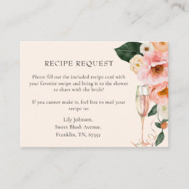 Recipe Request Rosa Blommigt Champagne Tilläggskort