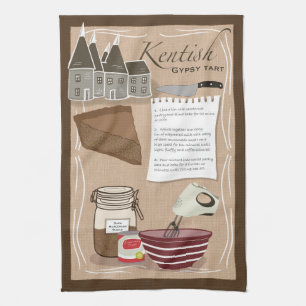 Recipe Tea Towel - Kentish Gypsy Tart Kökshandduk