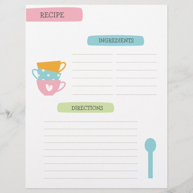Recipe Template Page Reklamblad (Framsidan)
