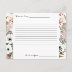 Recipe White Blommigt Neutralt Tropical Handflatan Vykort