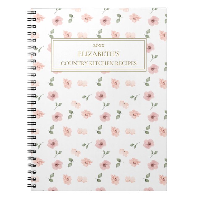 Recipes för blommigt Personlig Namn Anteckningsbok (Framsidan)