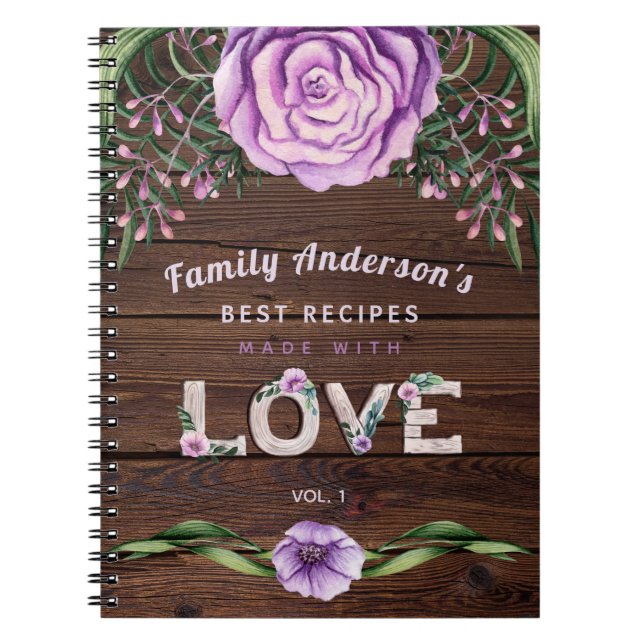 RECIPES - Gift for Family Grandma Mor Anpassningsb Anteckningsbok (Framsidan)