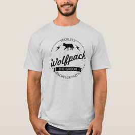 Reckless Wolfpack Bachelor Party Marskalkar Namn Tee Shirt
