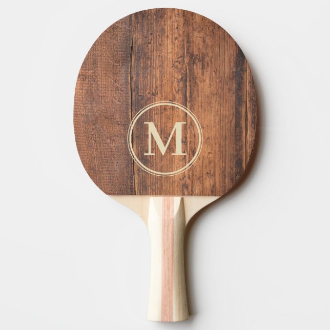 Reclaimed Wood Monogram Pingisracket (Baksidan)