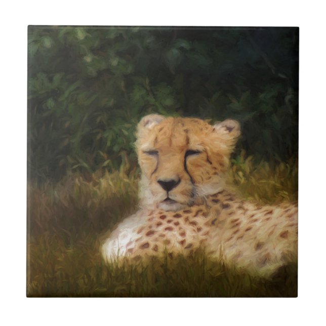 Reclining Cheetah at Fossil Rim Wildlife Center Kakelplatta (Framsidan)