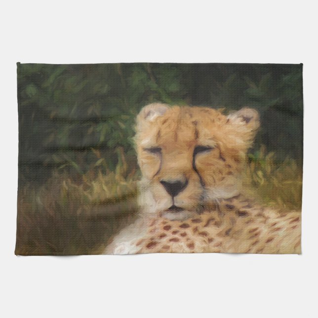 Reclining Cheetah at Fossil Rim Wildlife Center Kökshandduk (Horisontell)