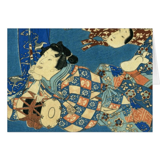 Reclining Geisha Hälsningskort (Framsidan Horizontal)