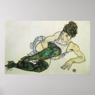 Reclining kvinna, Egon Schiele 24W x 15H Poster