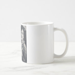 Reclining tatuerad dam kaffemugg
