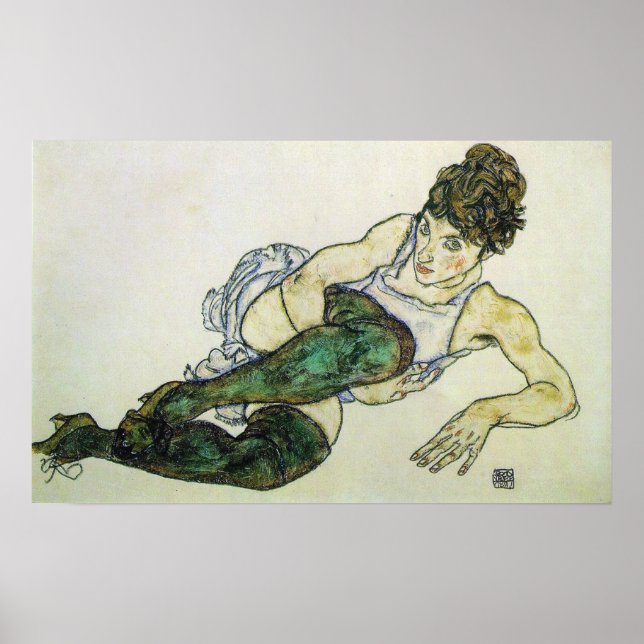 Reclining women, Egon Schiele 24W x 15H Poster (Framsidan)