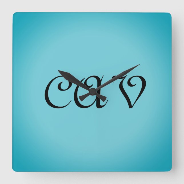 Recoleta Cornblomma Blue Fyrkantig Klocka (Framsida)