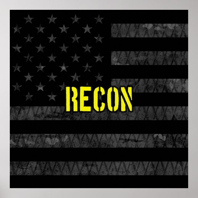 Recon Subdued American Flagga Poster (Framsidan)
