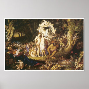 Reconciliatinen av Oberon och Titania, 1847 Poster