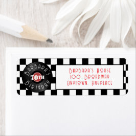 Record Player Rock N Roll Themed Birthday Party Returadress Etikett
