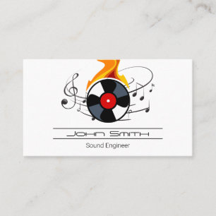 Record Vinyl Flame MUSIK NOTER Visitkort