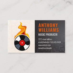 Record Vinyl Flame Visitkort