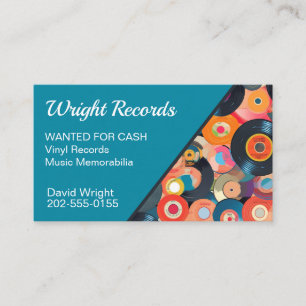 Record Vinyl Music Memorabilia Visitkort