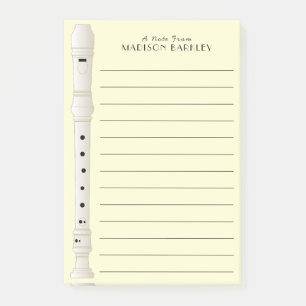 Recorder Music Teacher Musician Band Post-it Block