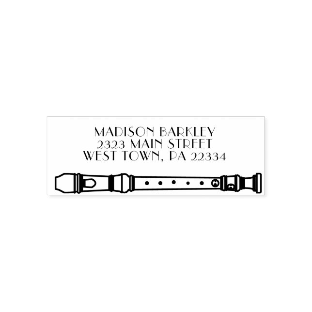 Recorder Music Teacher Musician Band Självfärgande Stämpel (Design)