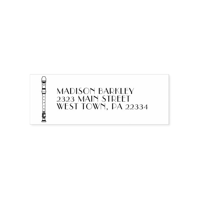 Recorder Music Teacher Musician Band Självfärgande Stämpel (Design)