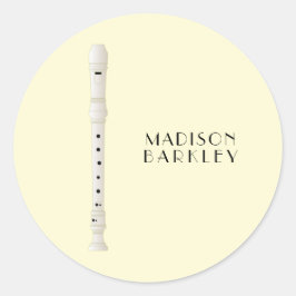 Recorder Music Teacher Runt Klistermärke