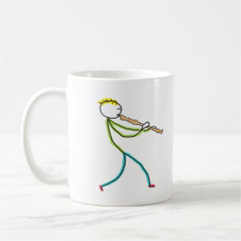 Recorder Playing Stickman Kaffemugg
