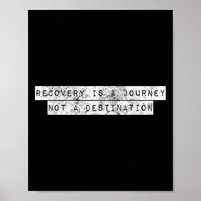 Recovery Is A Journey Not A Destination Motivation Poster (Framsidan)